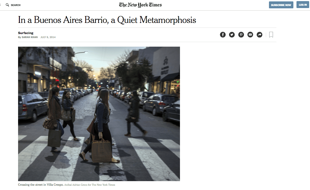 New York Times: In a Buenos Aires Neighborhood, a Quiet Metamorphosis