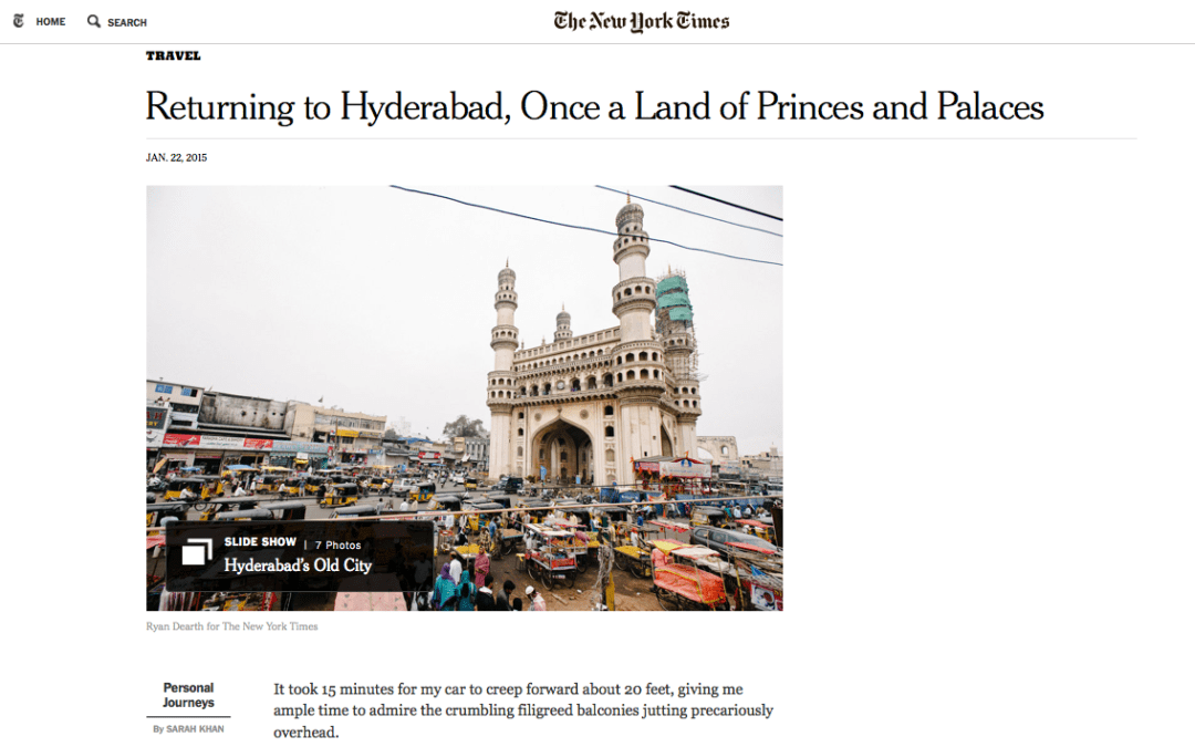 New York Times: Returning to Hyderabad, Once a Land of Princes and Palaces