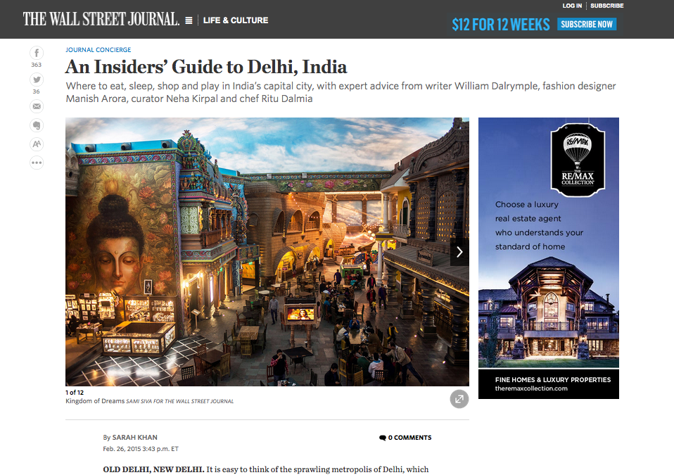 Wall Street Journal: An Insiders’ Guide to Delhi
