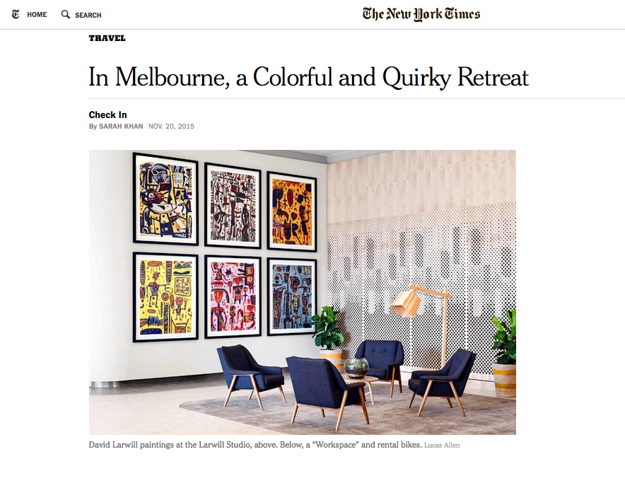 New York Times: In Melbourne, a Colorful and Quirky Retreat