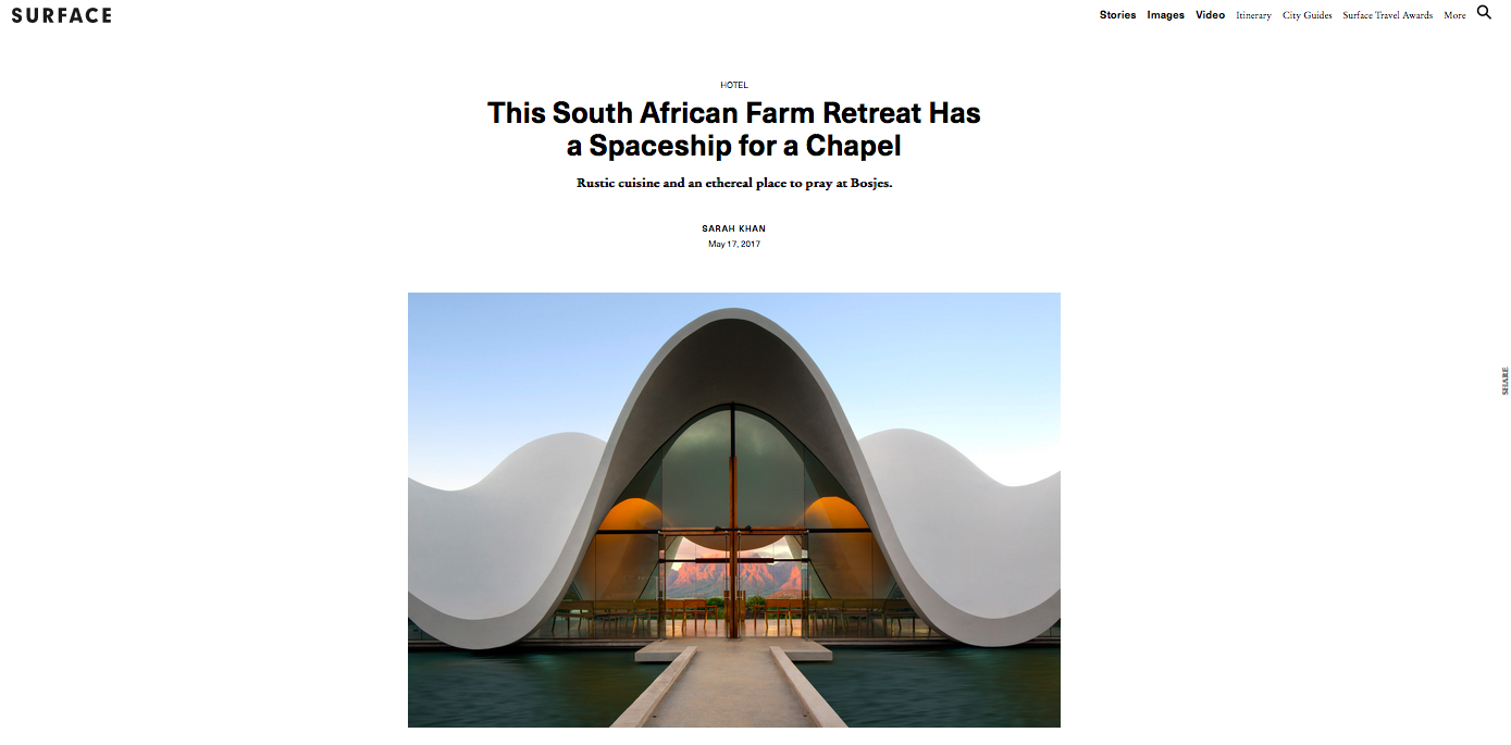 Surface: This South African Farm Retreat Has a Spaceship for a Chapel