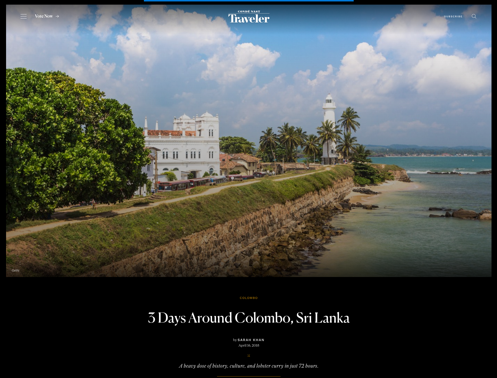 Condé Nast Traveler: Three Days Around Colombo, Sri Lanka