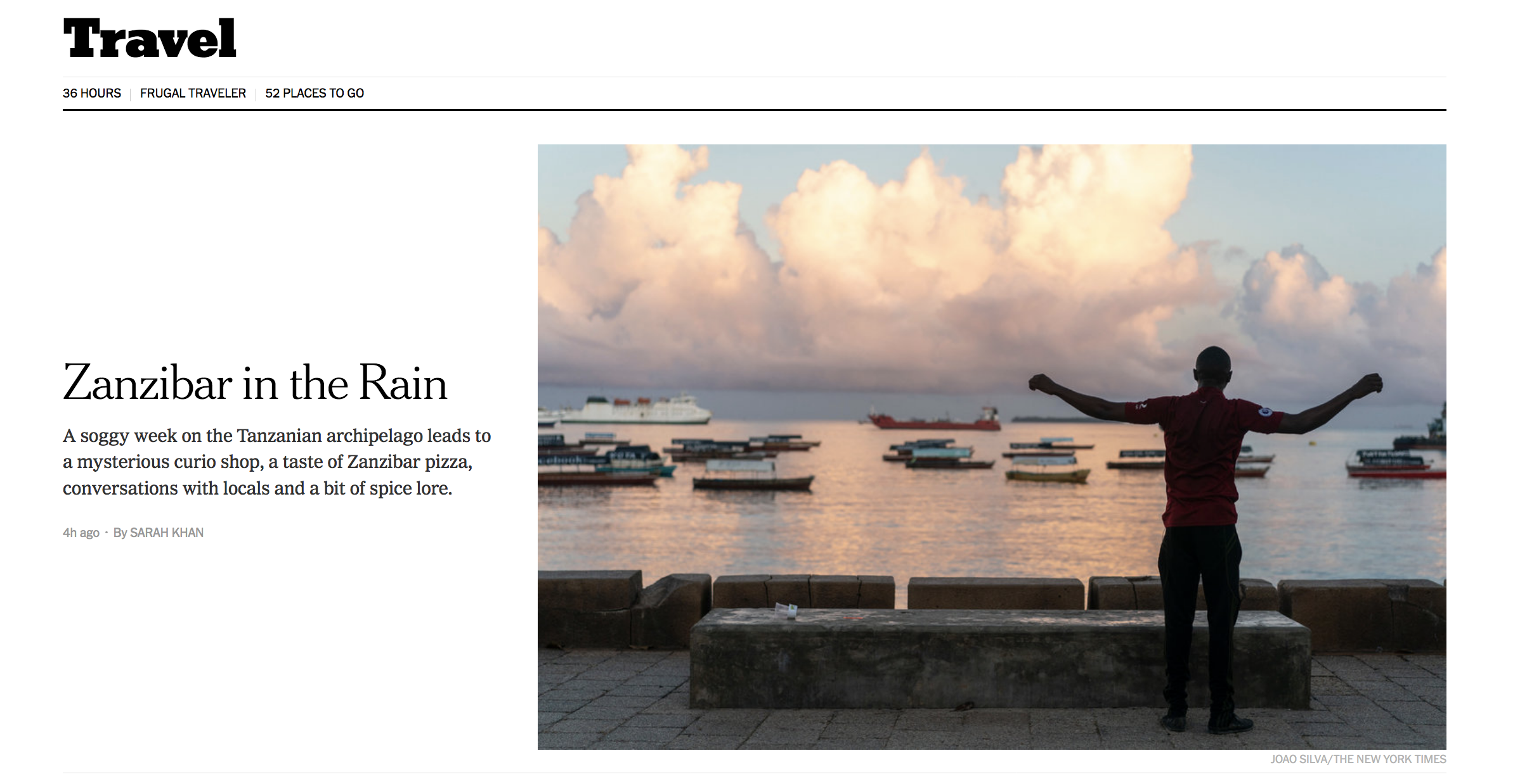 New York Times: Zanzibar in the Rain