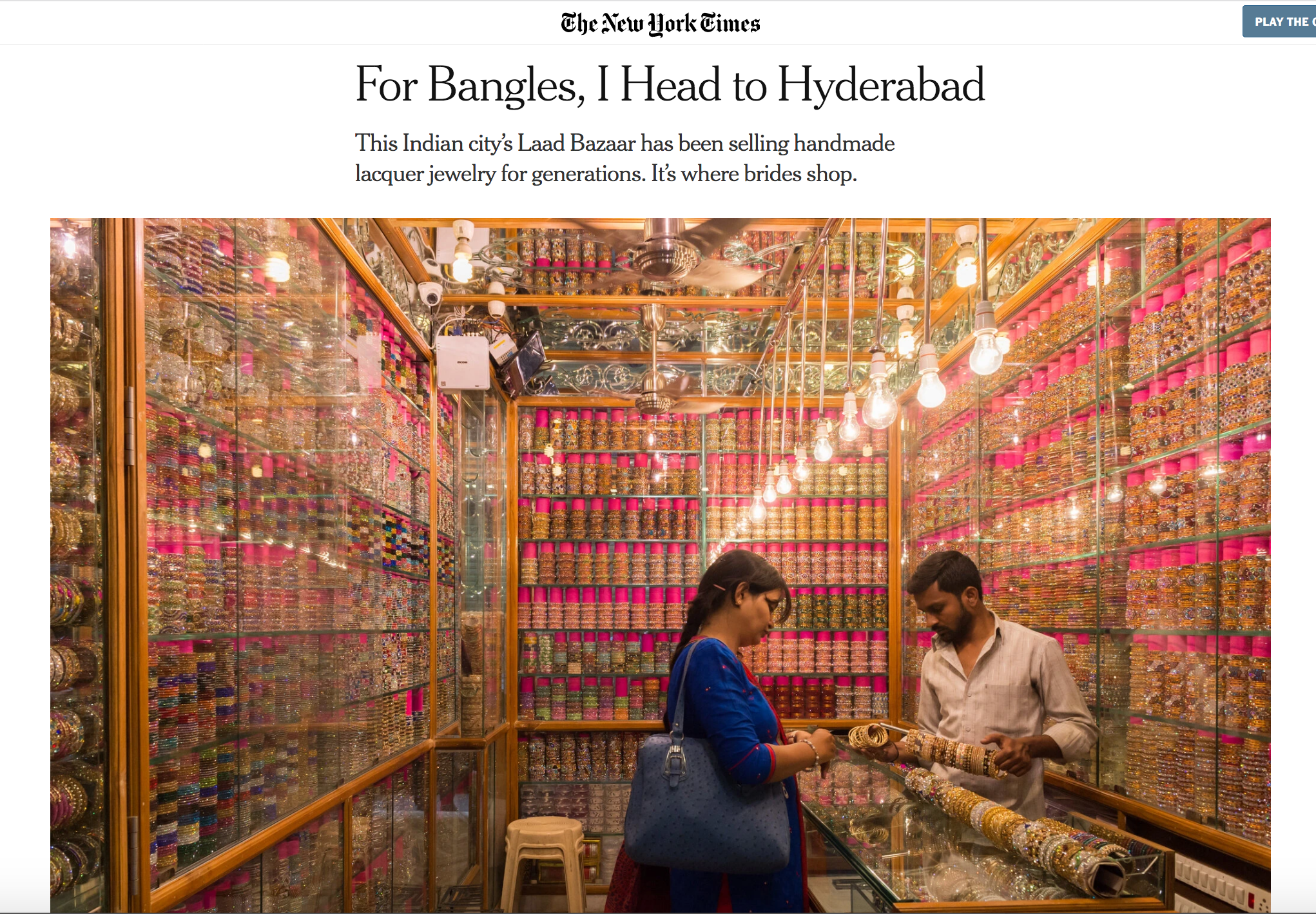New York Times: For Bangles I Head to Hyderabad