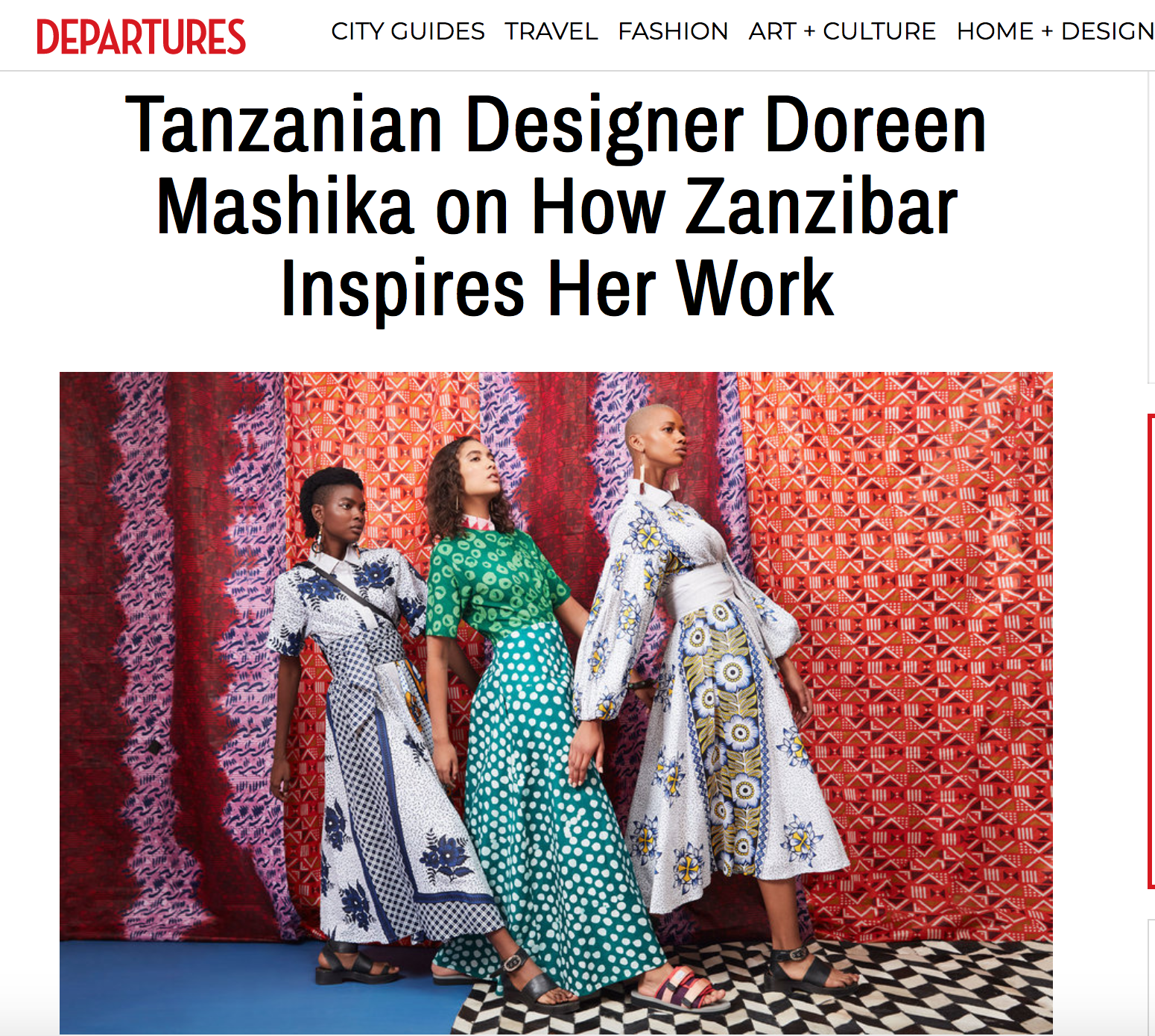 Departures:   Tanzanian Designer Doreen Mashika on How Zanzibar Inspires Her Work
