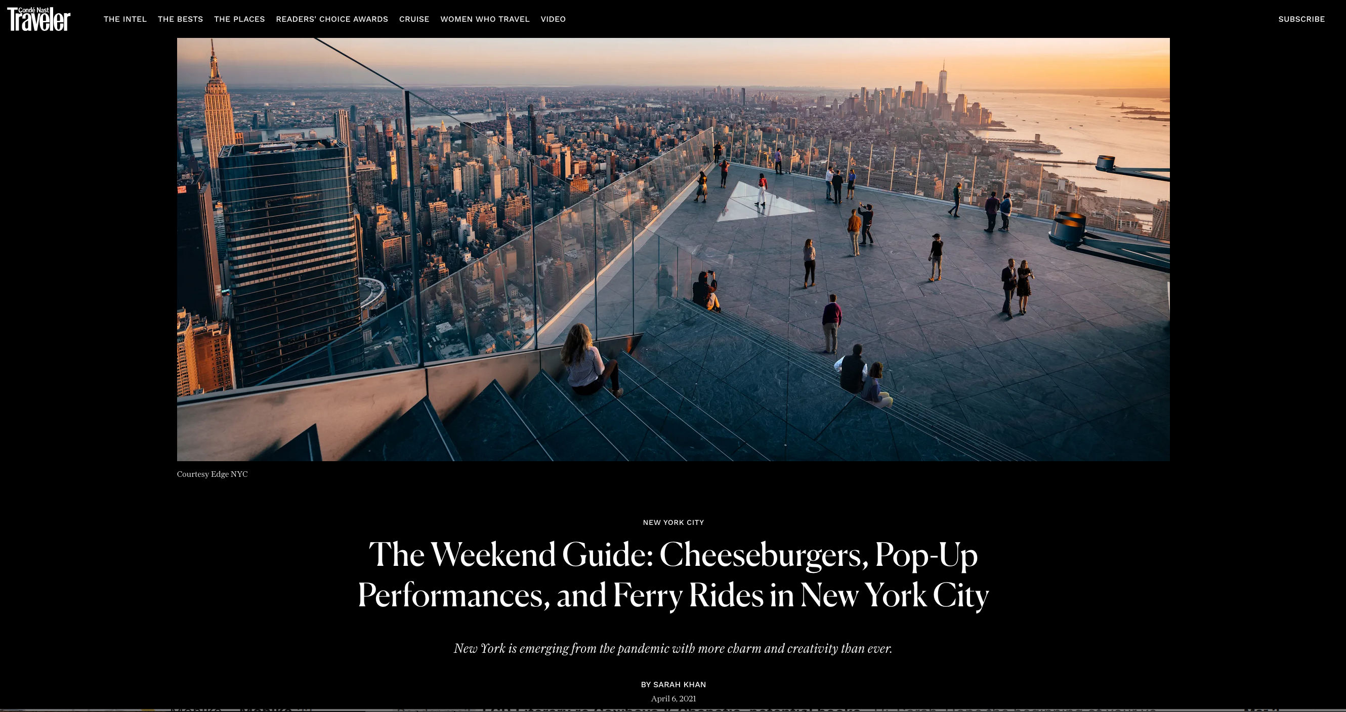 Condé Nast Traveler: New York City Weekend Guide
