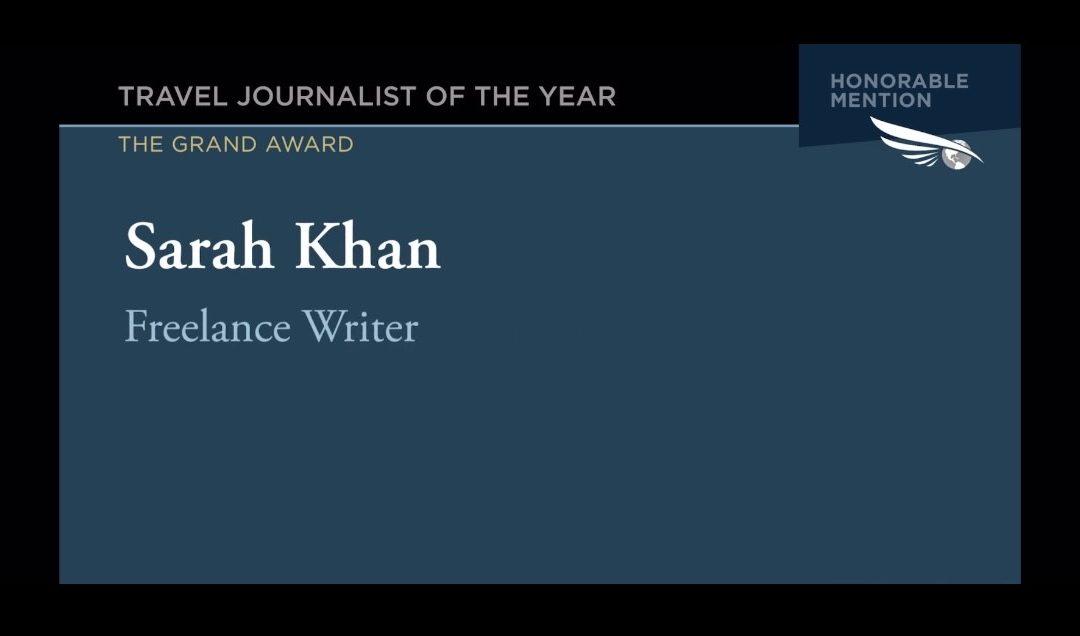 Society of American Travel Writers: Travel Journalist of the Year honorable mention