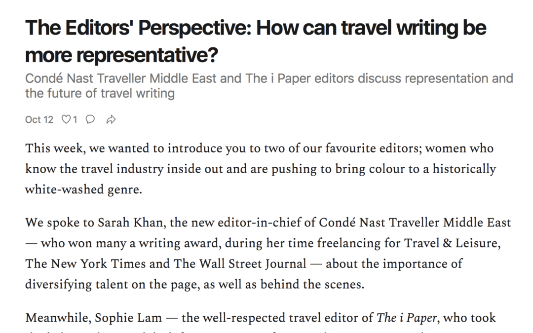 Talking Travel Writing: The Editors’ Perspective: How can travel writing be more representative?