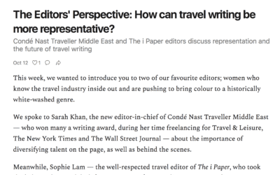 Talking Travel Writing: The Editors’ Perspective: How can travel writing be more representative?
