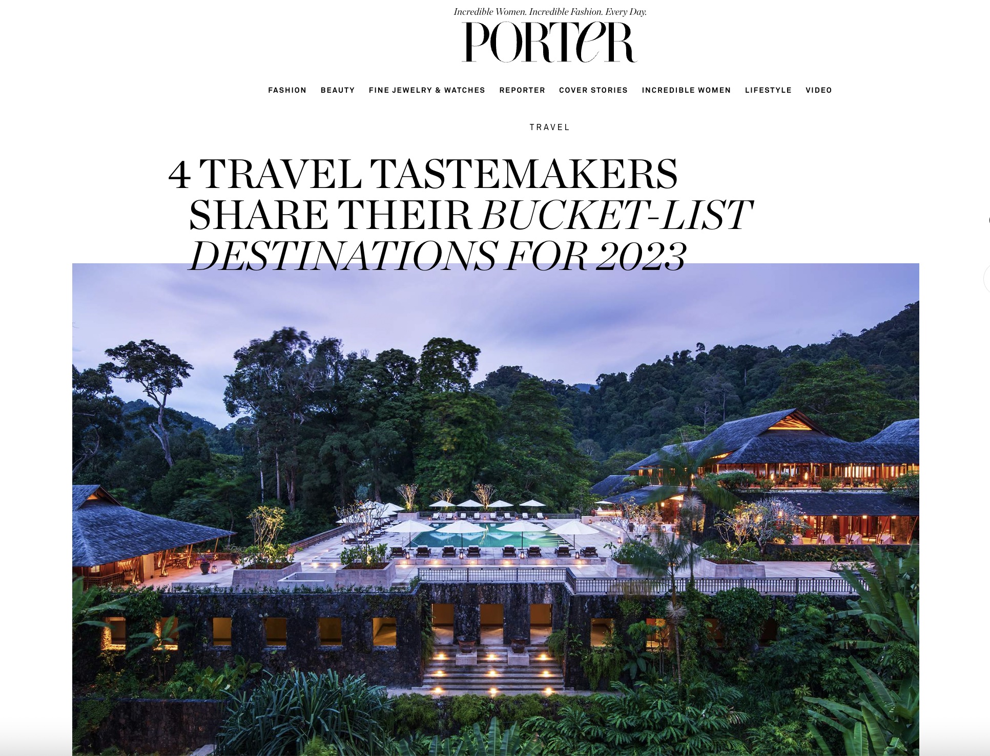 Porter: 4 Travel Tastemakers Share Their Bucket-List Destinations for 2023
