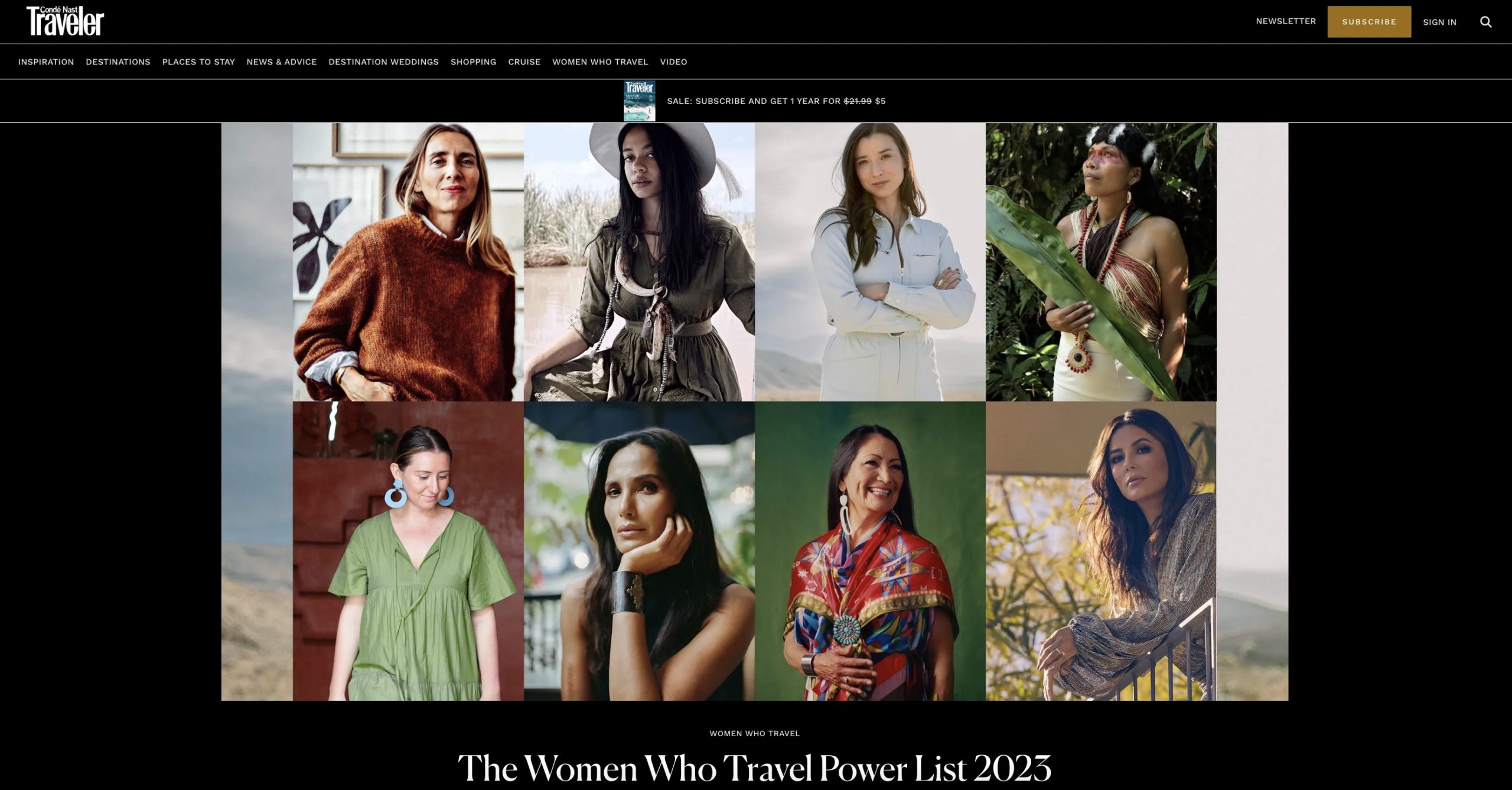 Condé Nast Traveler: Women Who Travel Power List 2023