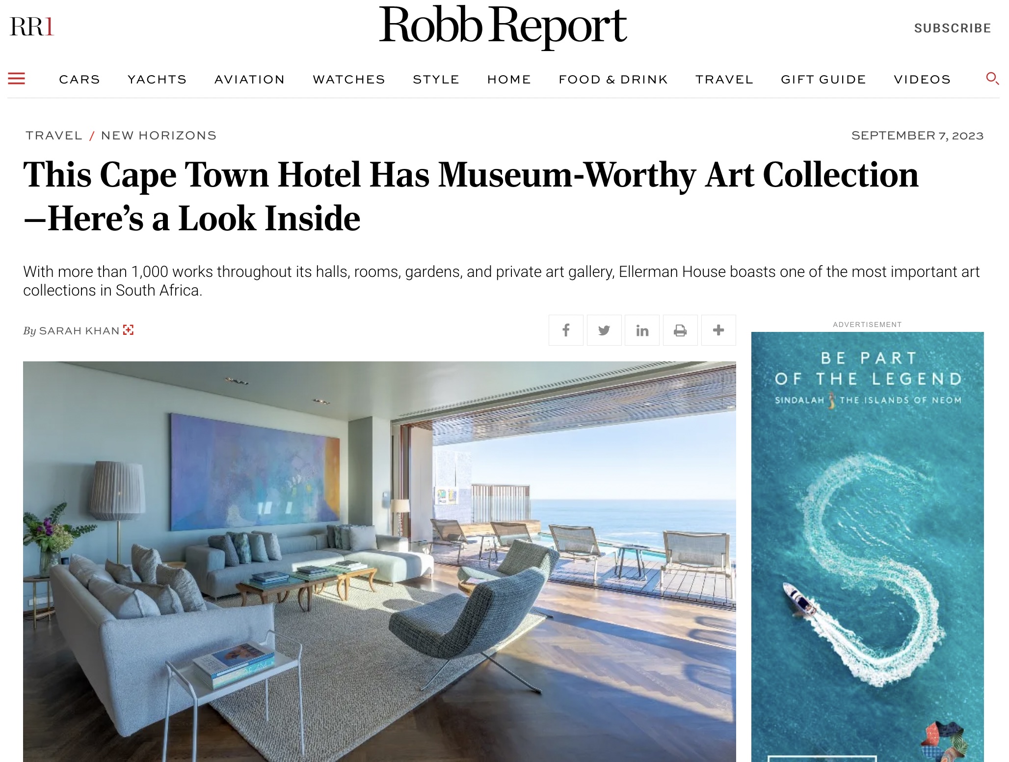 Robb Report: This Cape Town Hotel Has Museum-Worthy Art Collection—Here’s a Look Inside