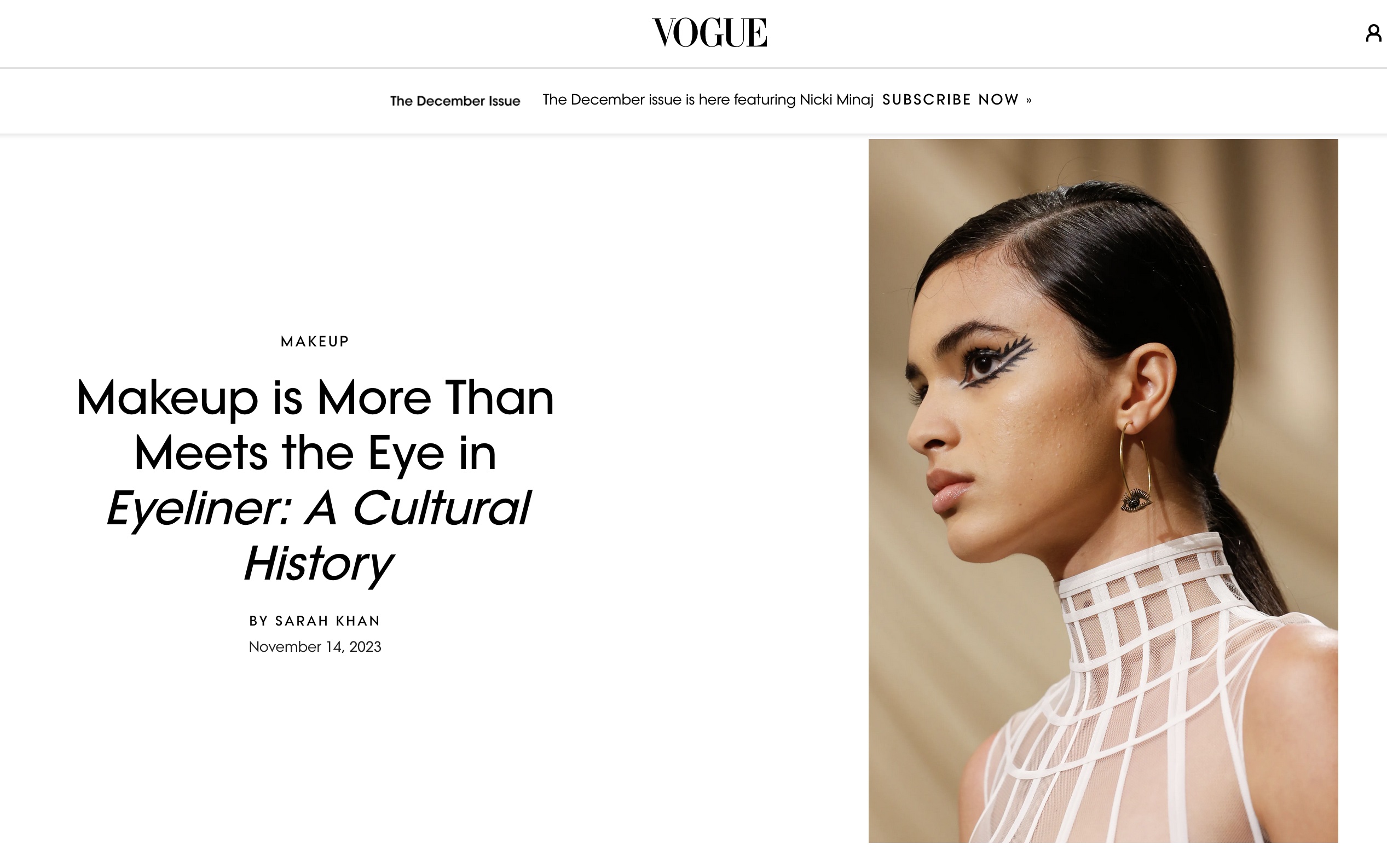 Vogue: Makeup Is More Than Meets the Eye in Eyeliner: A Cultural History