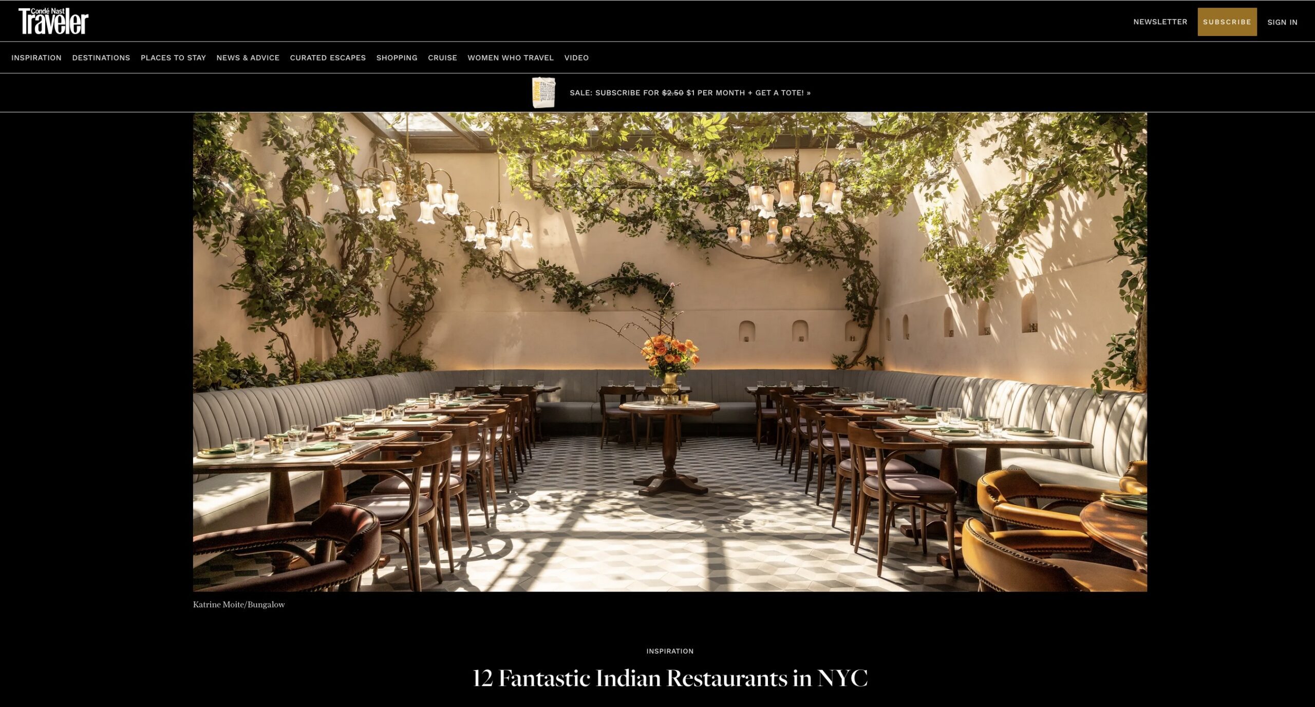 Condé Nast Traveler: 12 Fantastic Indian Restaurants in NYC