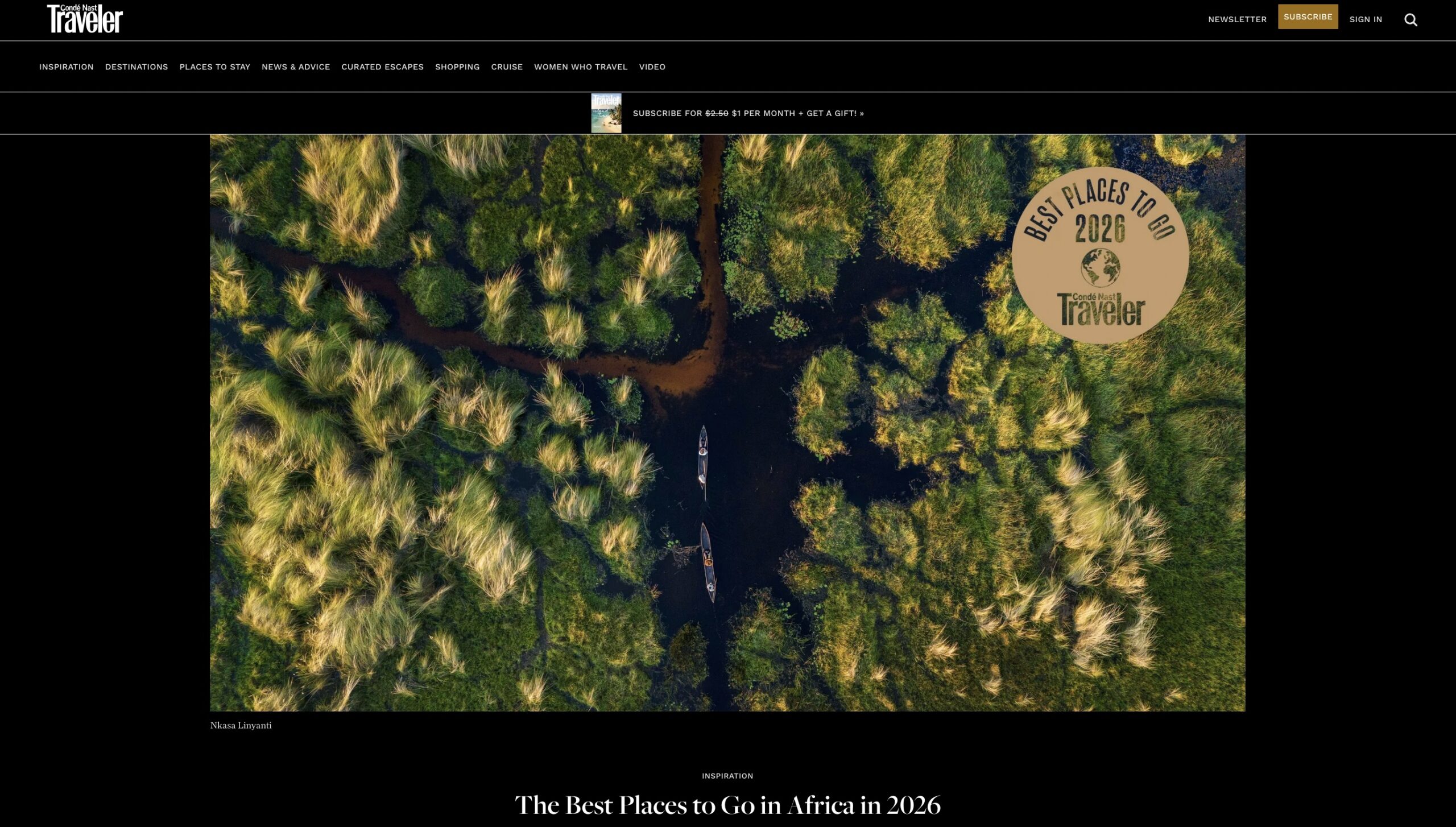 Condé Nast Traveler: The Best Places to Go in Africa in 2026