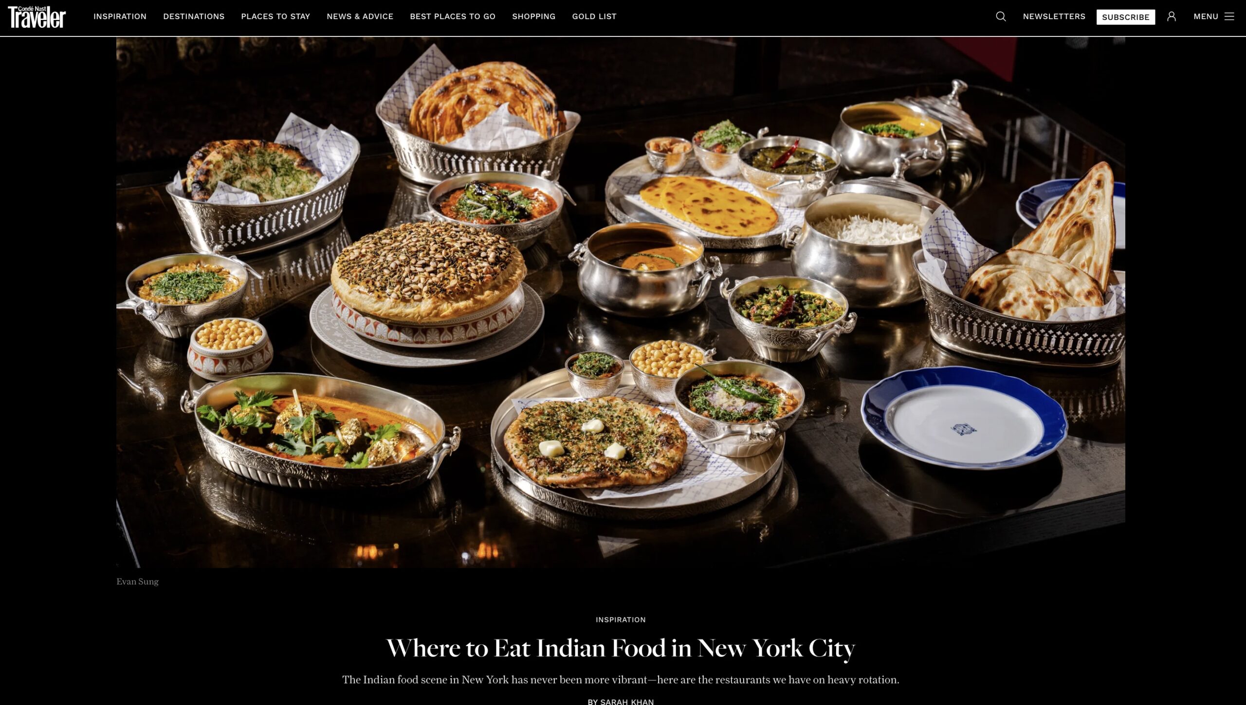 Condé Nast Traveler: Where to Eat Indian Food in New York City