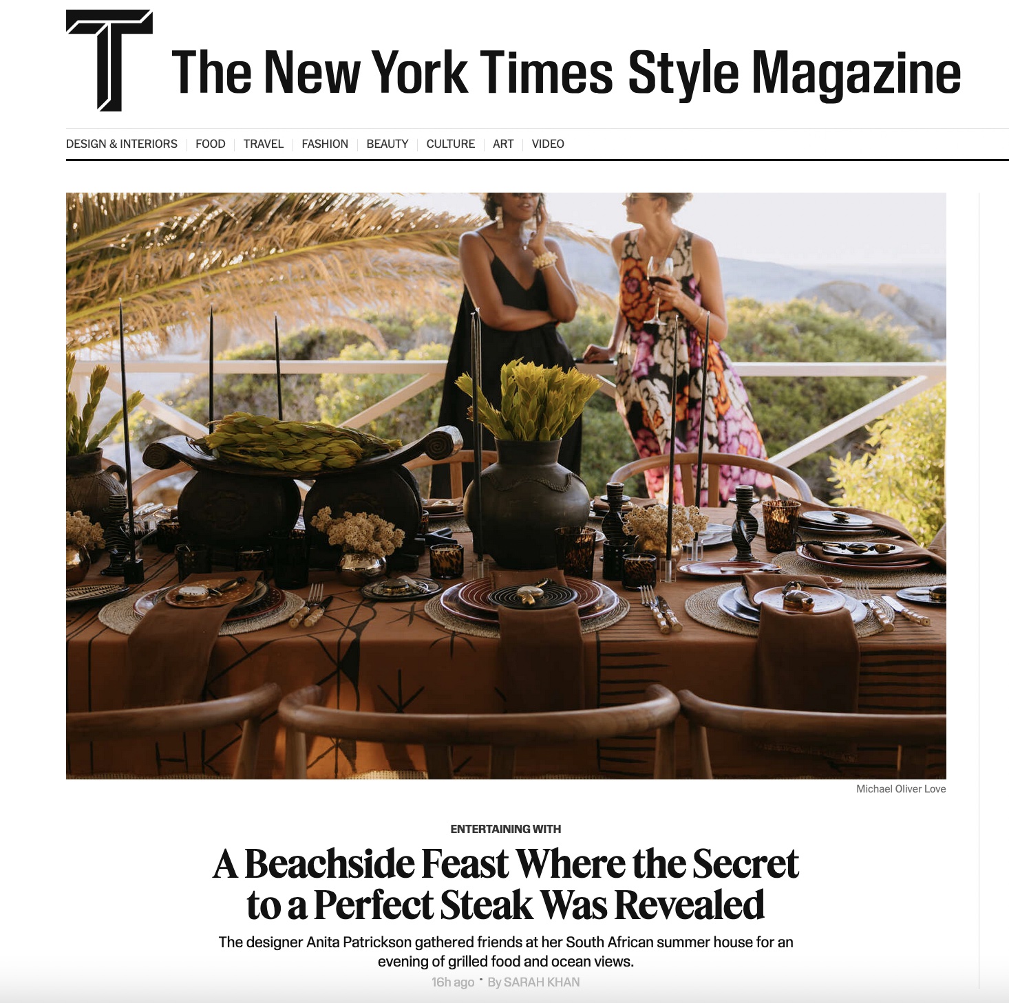 New York Times T magazine: A Beachside Feast Where the Secret to a Perfect Steak Was Revealed