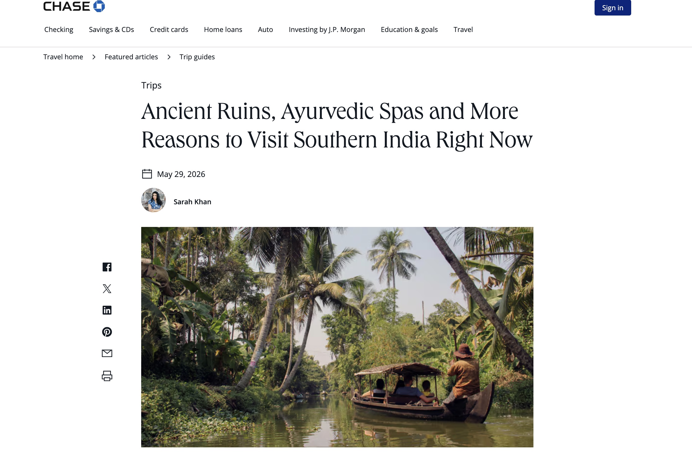 Chase Travel: Ancient Ruins, Ayurvedic Spas and More Reasons to Visit Southern India Right Now