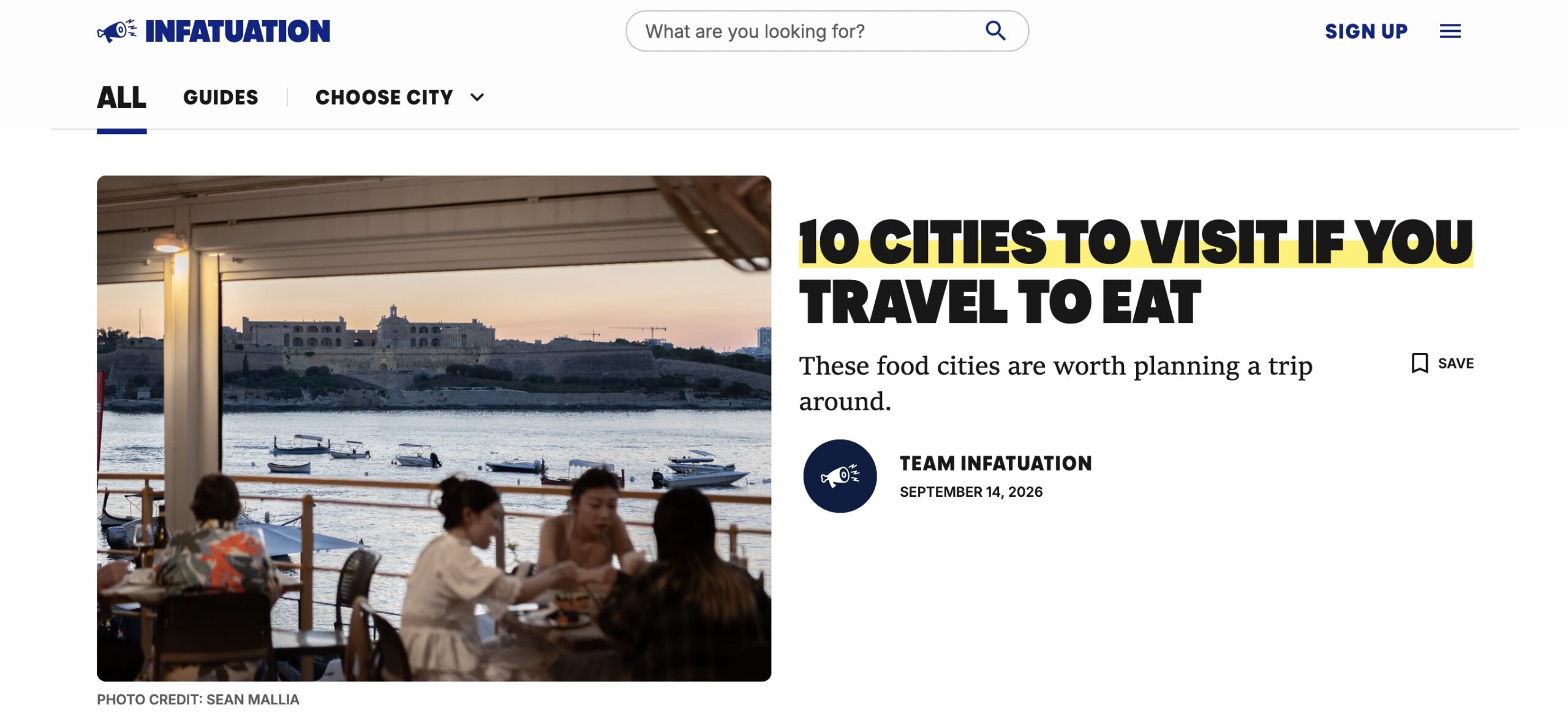 The Infatuation: 10 Cities to Visit If You Travel to Eat